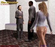 White 3d toon chick stucked in the elevator with two guys trying her first big black dick.