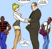 Sexy naughty white teacher likes black boys with sweet big black cocks