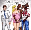 Busty blonde toon wife gets seduced and touched by black guys in front