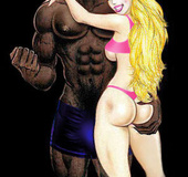 Naughty chick abandons boyfriend and to suck on sweet big black cocks