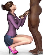 Perfect butt white cartoon chicks willingly going hard on huge black dongs.