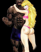 White slut goes down on black nerd guy sucking his long sweet black cock