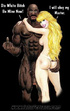 Blonde toon blonde with perfect body playing with black balls and sucking