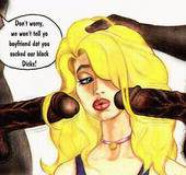 White girl tempted into sucking big black cocks as girls grabs big nasty