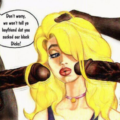 These white cartoon babes are real pro in black - Picture 1