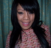 A kind of tranny is cuddling up her own Asian pussy and all like that!