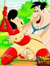 Dark haired drawn bimbo in red uniform gets her pussy drilled hard while