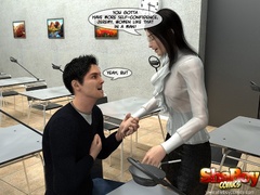 Naughty 3d shemale teacher asked her handsome stud to - Picture 2