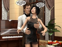 Piano maestro and his 3d shemale gf sucking each - Picture 4