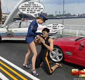Shemale 3d police officer asked handsome guy to blow her hard cock for
