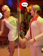Stunning she male stripper seduces her daring client with the size of