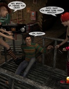 Two rocky she males capture a young lucky strange for hardcore three way