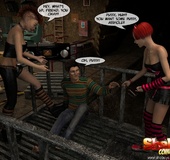 Two 3d alt ladyboys captured lucky starnger and asked him to hardcore