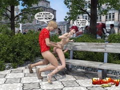 Redhead 3d transsexual in short dress lets her bf - Picture 6