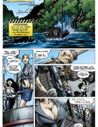 Three cartoon lesbians have dirty fucking on the boat board