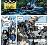 Three cartoon lesbians have dirty fucking on the boat board