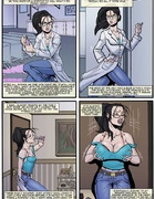 Ponytailed cartoon hero gets her tits growing very fast of the purple