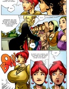 Horny cartoon mistress choosing a hot busty girl for her lesbian pleasures