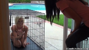 Blonde bitch from the cage gets caned an - XXX Dessert - Picture 1