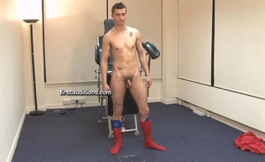 Sexy football player gets his clothes taken off and his cock tugged hard - XXXonXXX - Pic 12