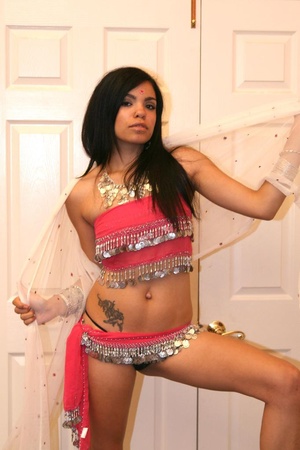 Adoravle indian teen girl in pink outfit enjoying threesome action while in private. - XXXonXXX - Pic 3