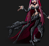 Magic toon warrior girls and witches teasingly posing in tight uniform.