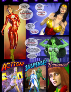 Delicious superheros cannot resist her opponents sexual powers