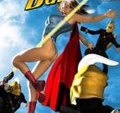 Dazzling superhero girls posing in naughty outfits and nude