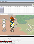 Adorable toon warrior babes in seethrough clothes fighting and teasing.