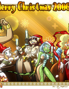 Sexy dressed big melons toon chicks celebrating X-mas and going wild.