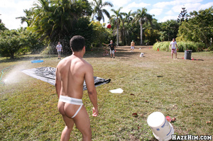 Gay students having fun at a cool outdoor fucking party - Picture 1