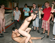 Gay guys enjoy fucking parties in the hostel