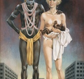 White chick living with a black wild tribal in this hot cartoon