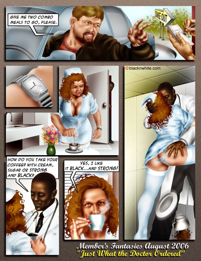 Angelina Jolie Black Cock Cartoon Porn Comic - Naughty doctor stuffs his big black dick into wet pussy of ...