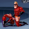 Mr. Incredible gives Elastic Girl serious cunt banging and she sucks dick