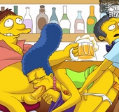 Marge takes on two big cocks one in mouth and one in asshole