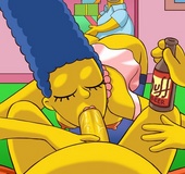 Horny Homer Simpson gets his cock swallowed deep throat