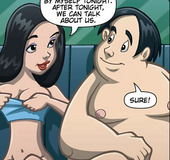 Dark haired teenager seduces her new chunky boyfriend with her gorgeous