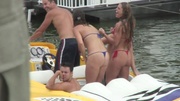 Hot chicks get naked when getting drunk at the yacht xxx party