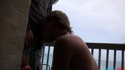 Blonde gay gets his popper slammed badly when getting fucked at the harbor