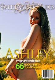 Pregnant Ashley demonstrates her beauty naked in the field
