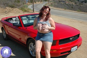 Hot Toni KatVixen posing by a red car - Picture 6