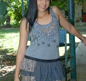 Latina cuttie in sexy lingerie stripping and drilling her juice twat with