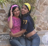 Two very hot latina teen girls get naked outdoors and lick each others