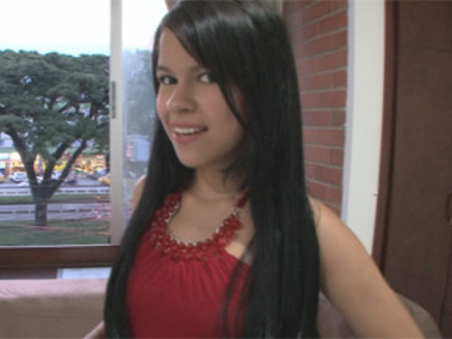 920px x 690px - Small latina girl in red dress enjoys toying her cooch in ...