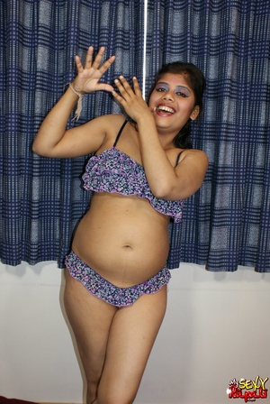 Nasty Indian chick in funny lingerie gets naked and shows her fat pussy and tits - XXXonXXX - Pic 5