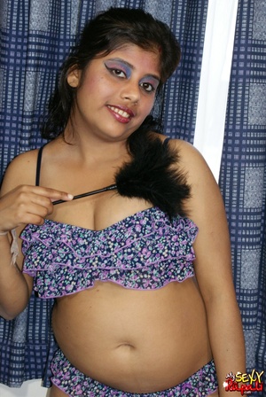 Nasty Indian chick in funny lingerie gets naked and shows her fat pussy and tits - XXXonXXX - Pic 6
