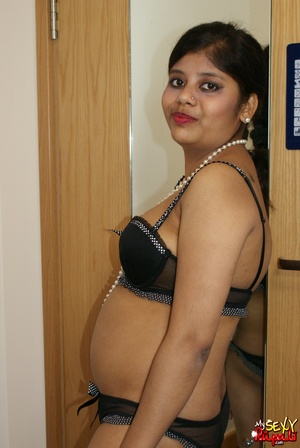 Nasty Indian bitch in black gown undresses and drinks tea naked - XXXonXXX - Pic 9