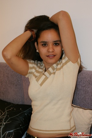 Lovely Indian girl enjoys taking off her top and posing on cam topless - XXXonXXX - Pic 1