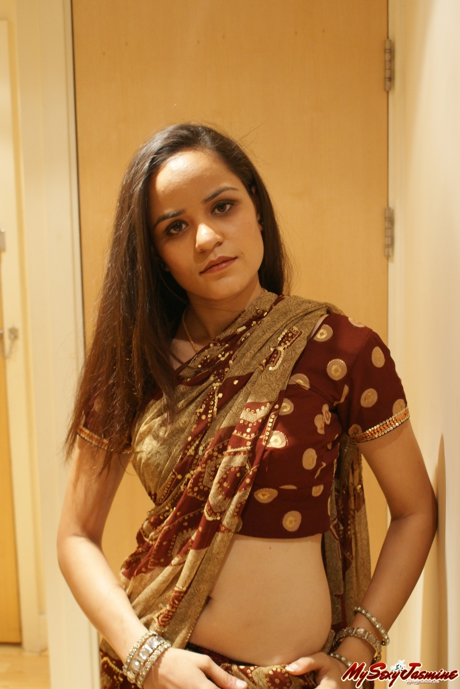 Naughty Indian girl in purple lingerie takes off her nice sari to show you her delights - XXXonXXX - Pic 3